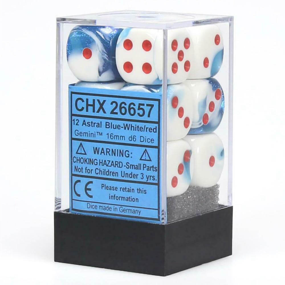 D6 DICE Gemini 16 mm (12 dobbelstenen)