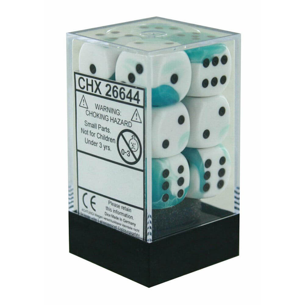 D6 DICE Gemini 16 mm (12 dobbelstenen)