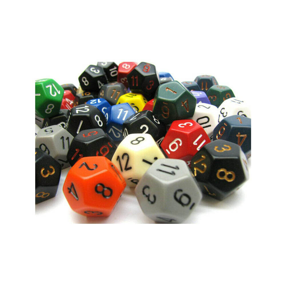 D12 DICE BORDED LOOK POLYHEDRAL (50 DICE)