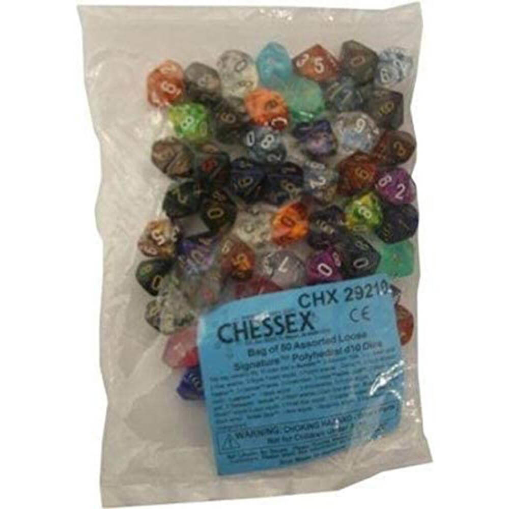 D10 DICE Assorteret Loose Polyhedral (50 terninger)