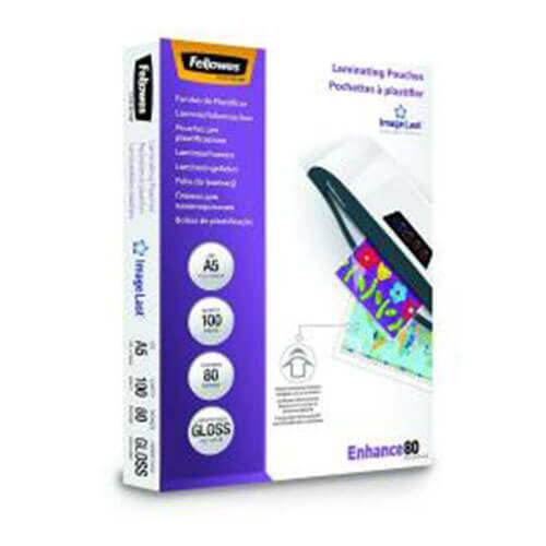 Fellowes Laminating Pouches 80 Micron Gloss 100pk