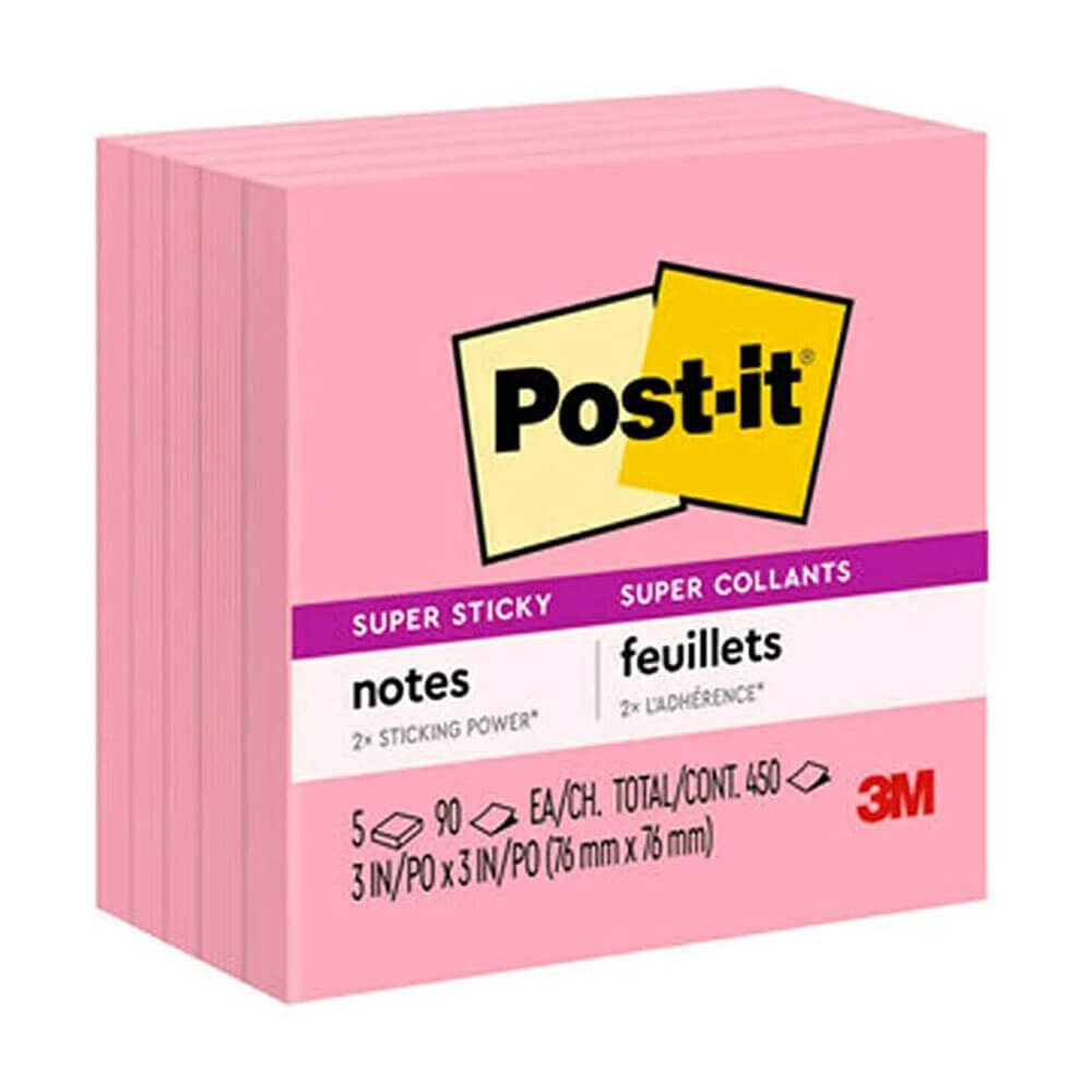 Note Post-It Super Sticky 76x76mm (5pk)