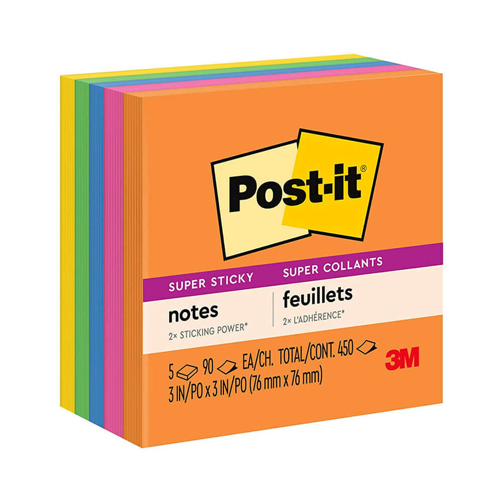 Note Post-It Super Sticky 76x76mm (5pk)