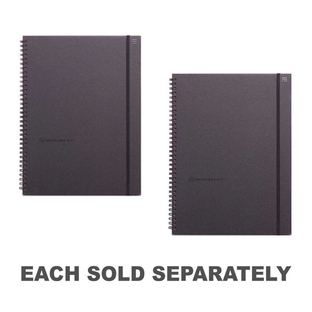 Whitelines Spiral Notebook A4 Black 160 page