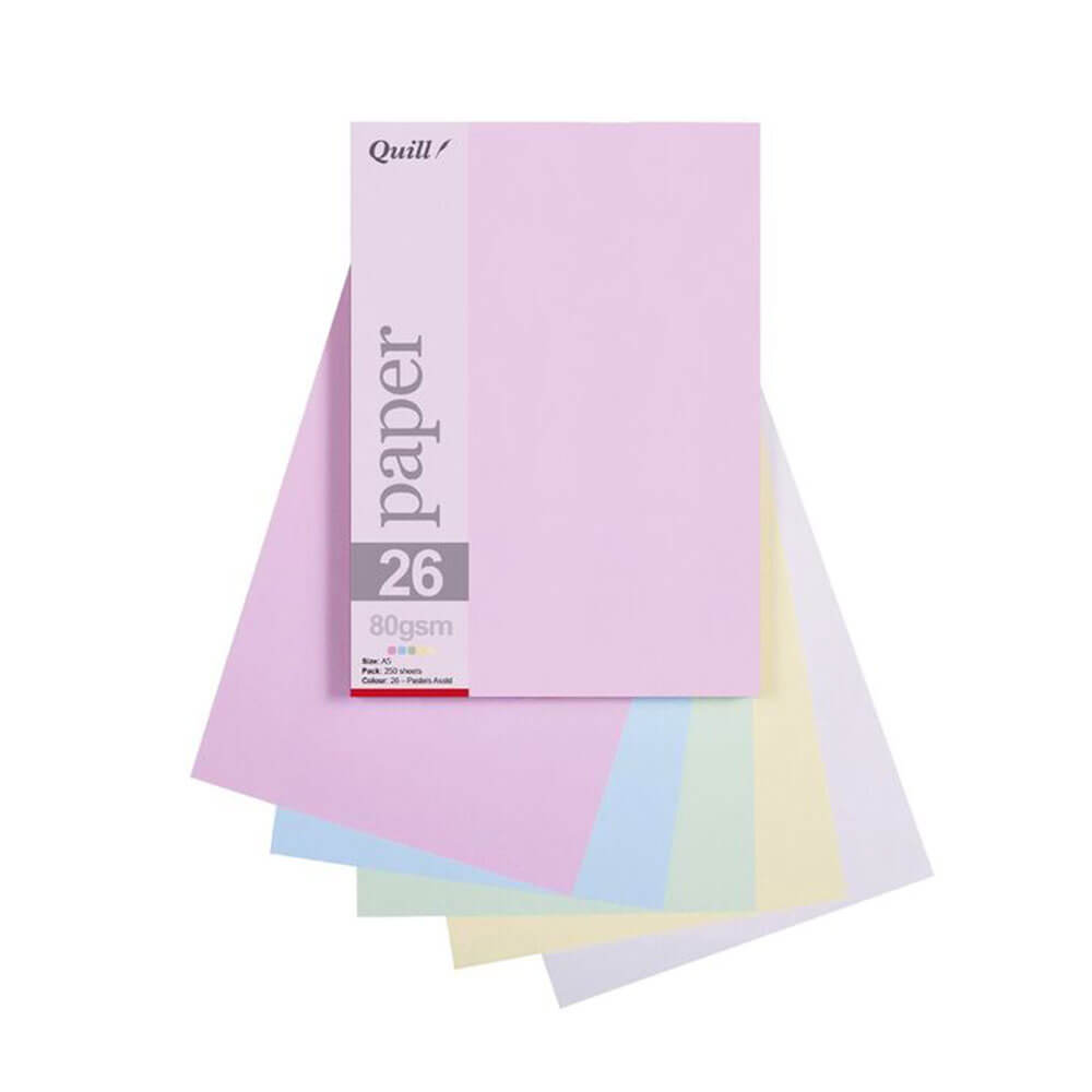 Quill Paper 80GSM A5 Assorted (25pk)