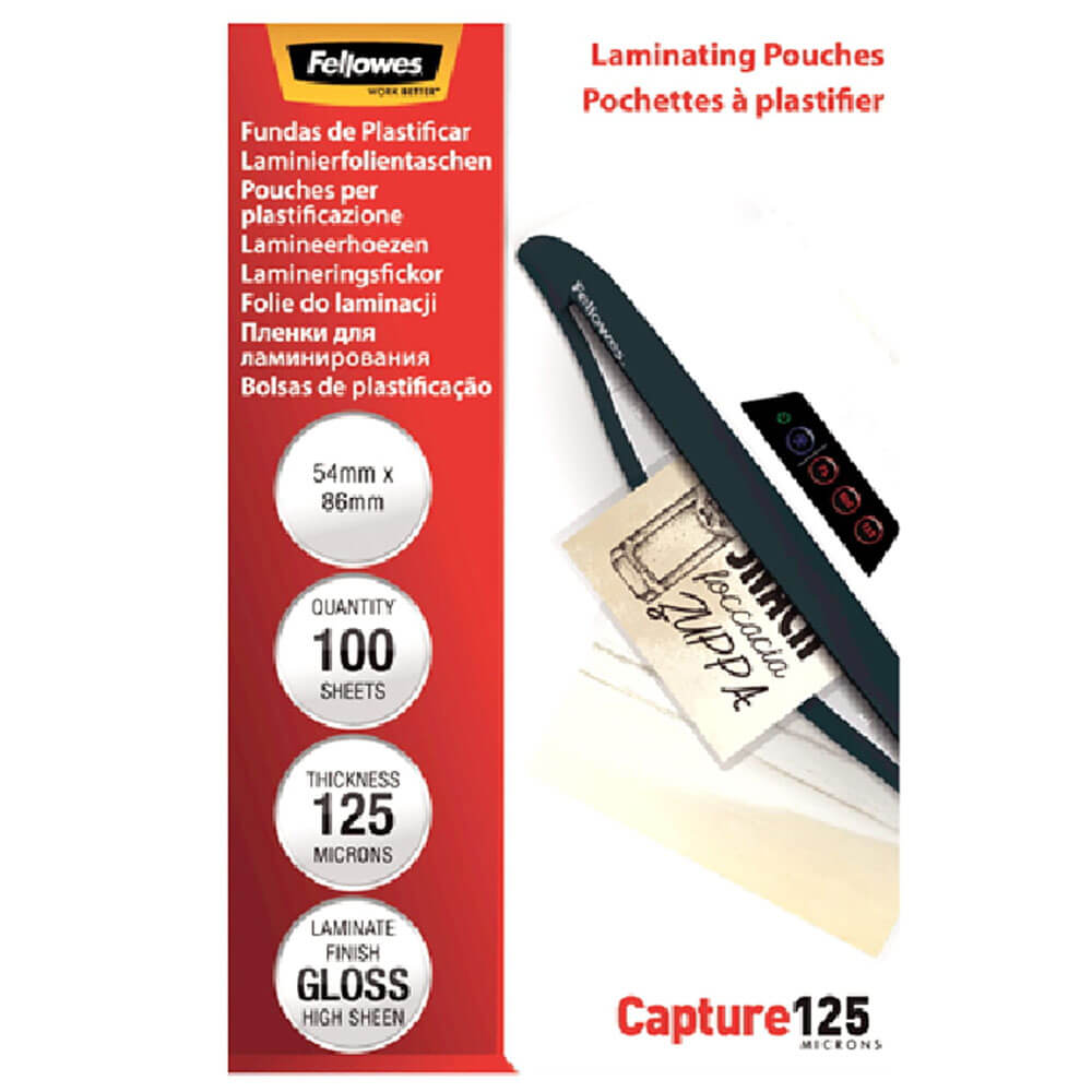 Fellowes laminating torebki 100pk (54x86 mm)