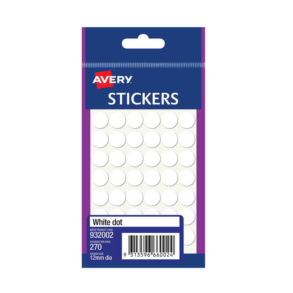 Étiquette de points Avery 12 mm (pack de 10)