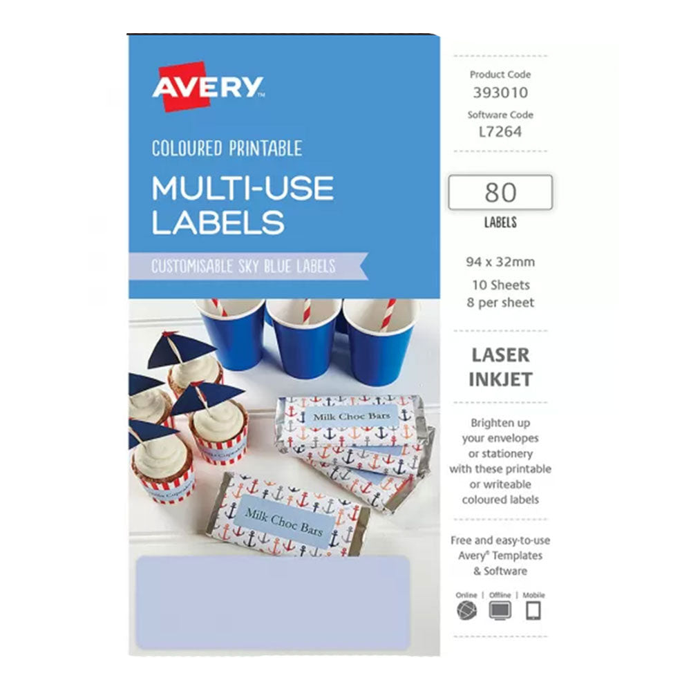 Avery rechthoekig laserlabel 80 stcs (94x32 mm)