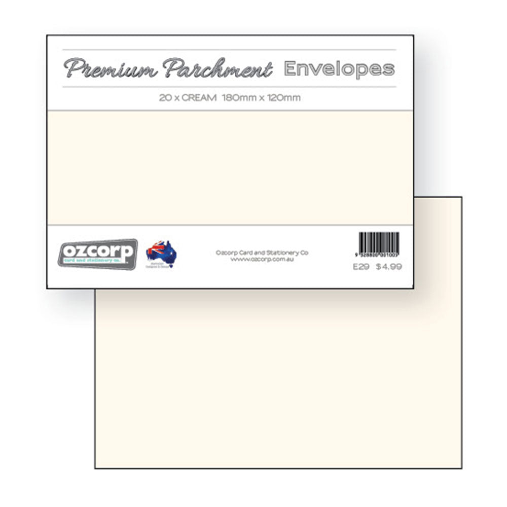 Ozcorp C6 Premium Parchment -kuvert 20 st (18x12cm)