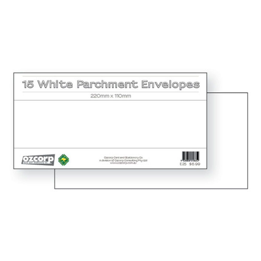 Ozcorp DL Premium Pergment Envelope 15pcs (22x11cm)