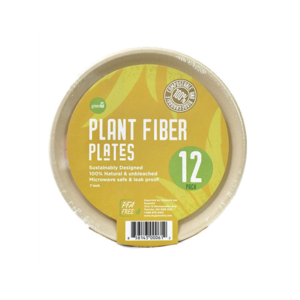 Placa compostable de fibra de plantas verdes (paquete de 12)