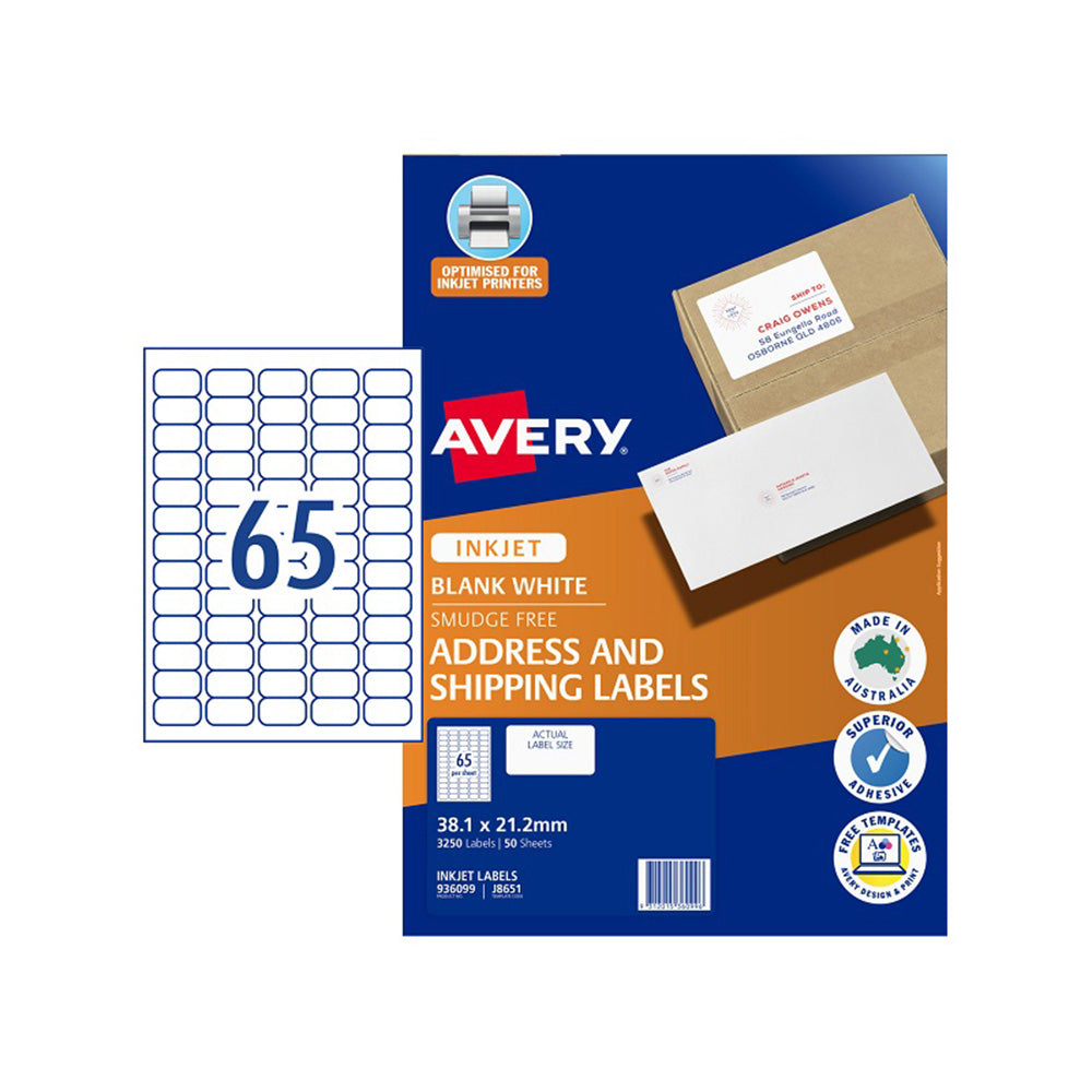 Avery -label voor inkjetprinter 50 stks