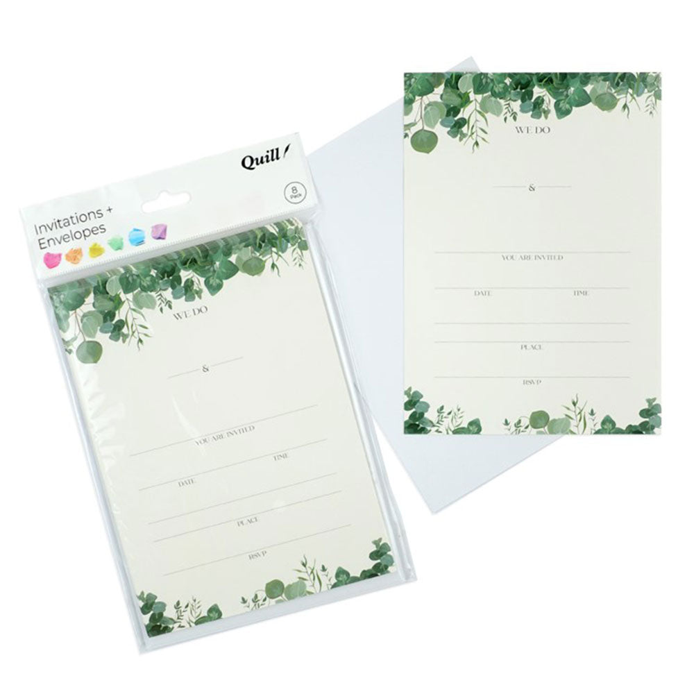 Quill -uitnodigingskaart en envelop 25x175mm 8pk