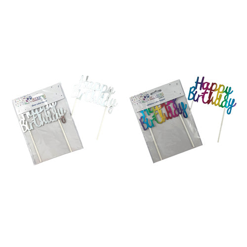 Alpen Happy Birthday Metallic Cake Topper