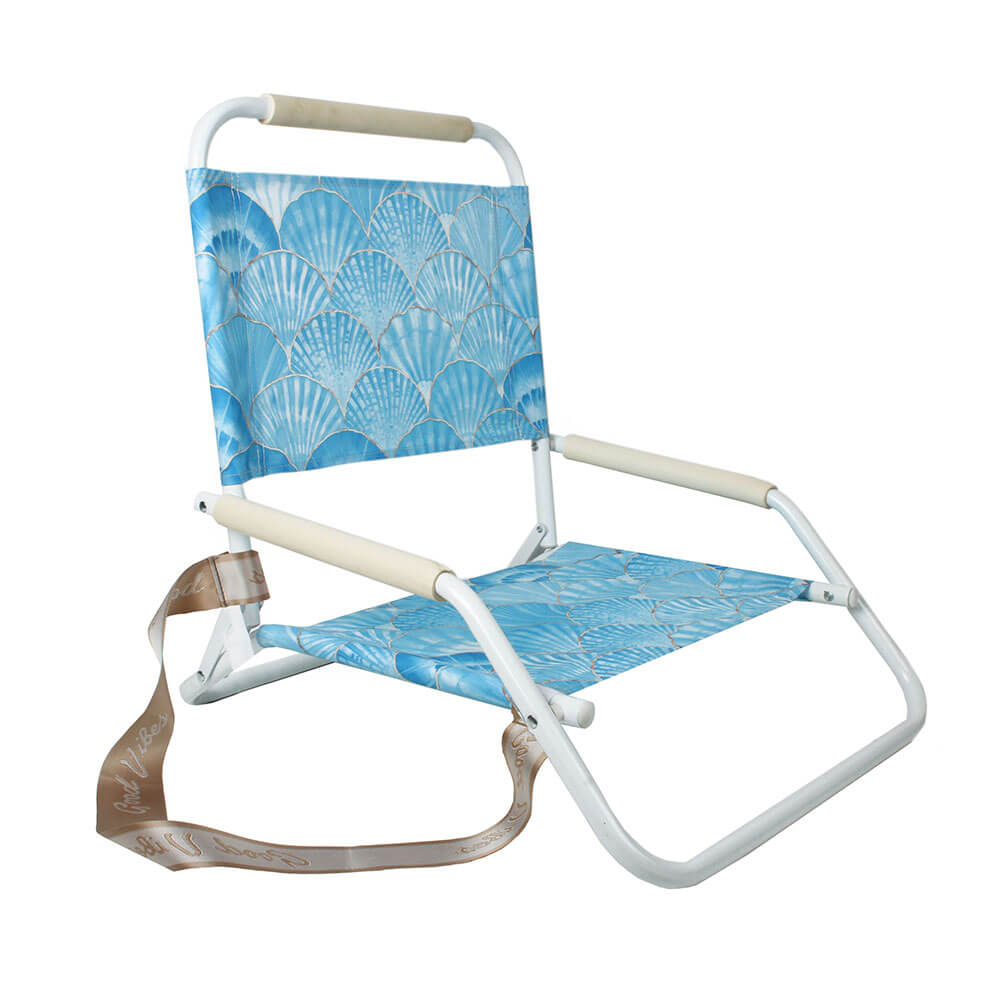 Foldable Beach Chair w/ White Frame (60x58x50cm)