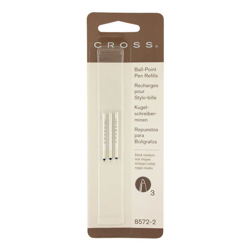 Cross Matrix Ballpoint Pen Refill (Pack of 3) (Medium Black)