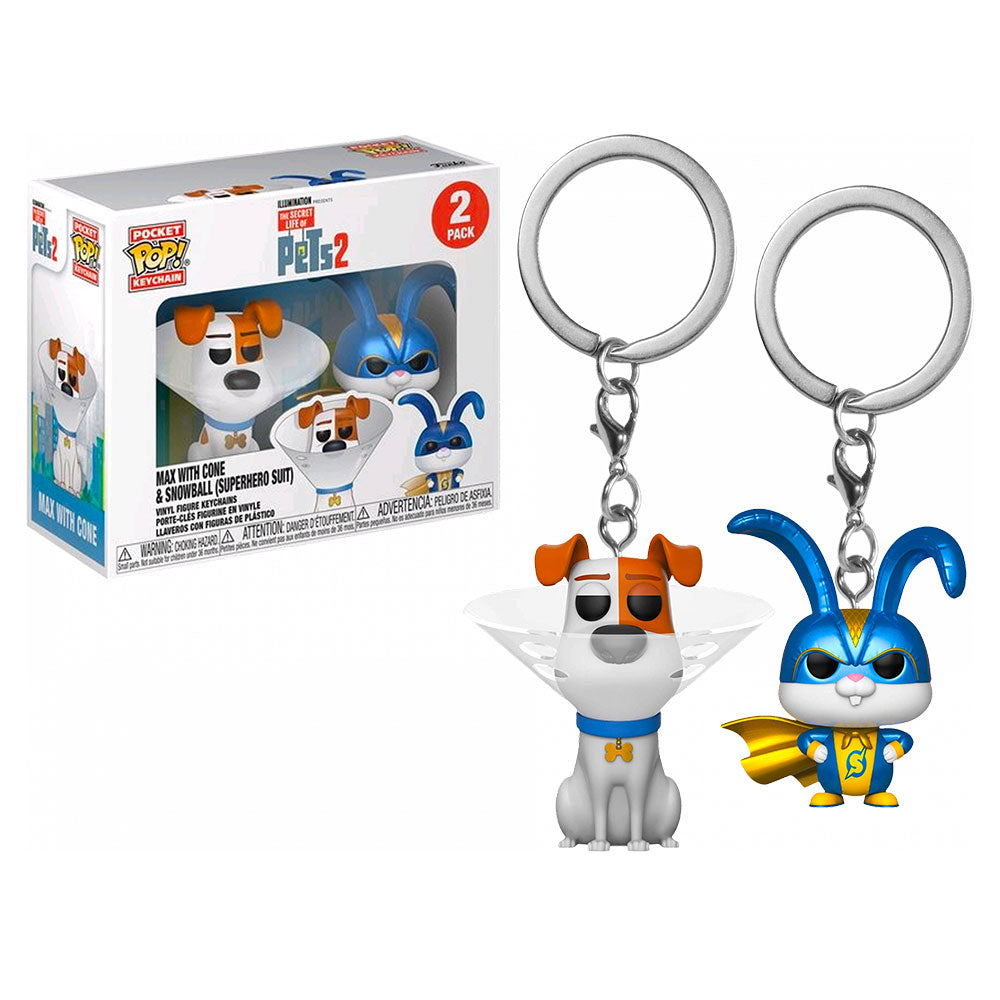 Secret Life of Pets 2 Max & Snowball US Pkt Pop Keychain 2Pk