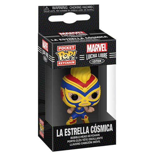 Captain Marvel Luchadore Pocket Pop! Keychain