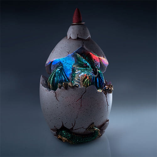 Dragon Egg Backflow Incense Burner w/ LED Light