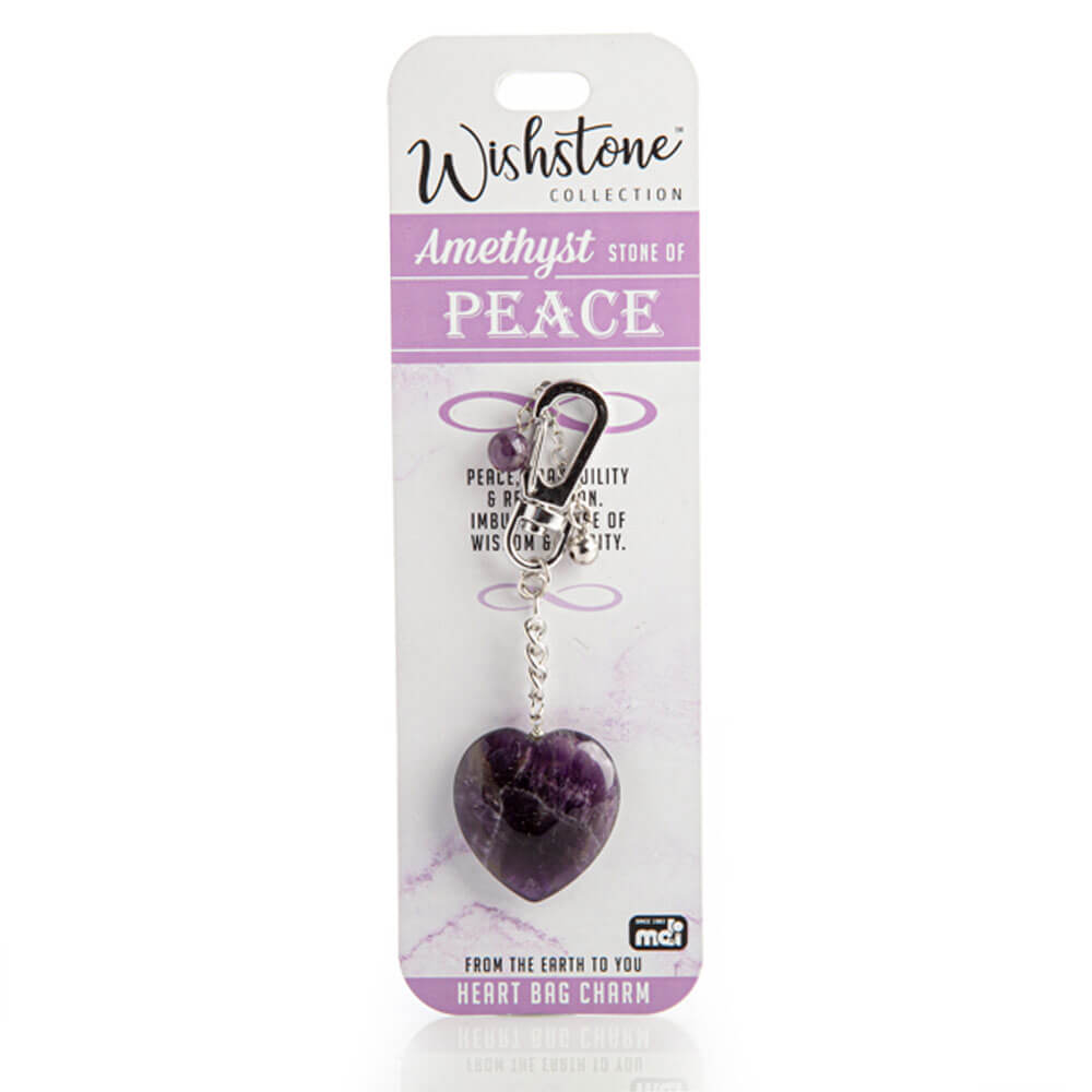 Wishstone Collection Amethyst Heart Bag Charm