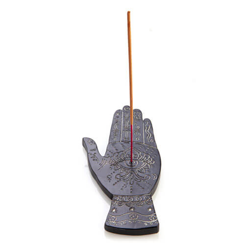 Silver Palmistry Flat Incense Burner