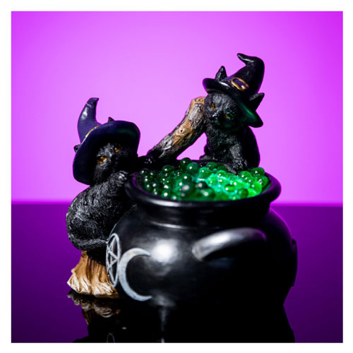 Black Cat Cauldron LED Light