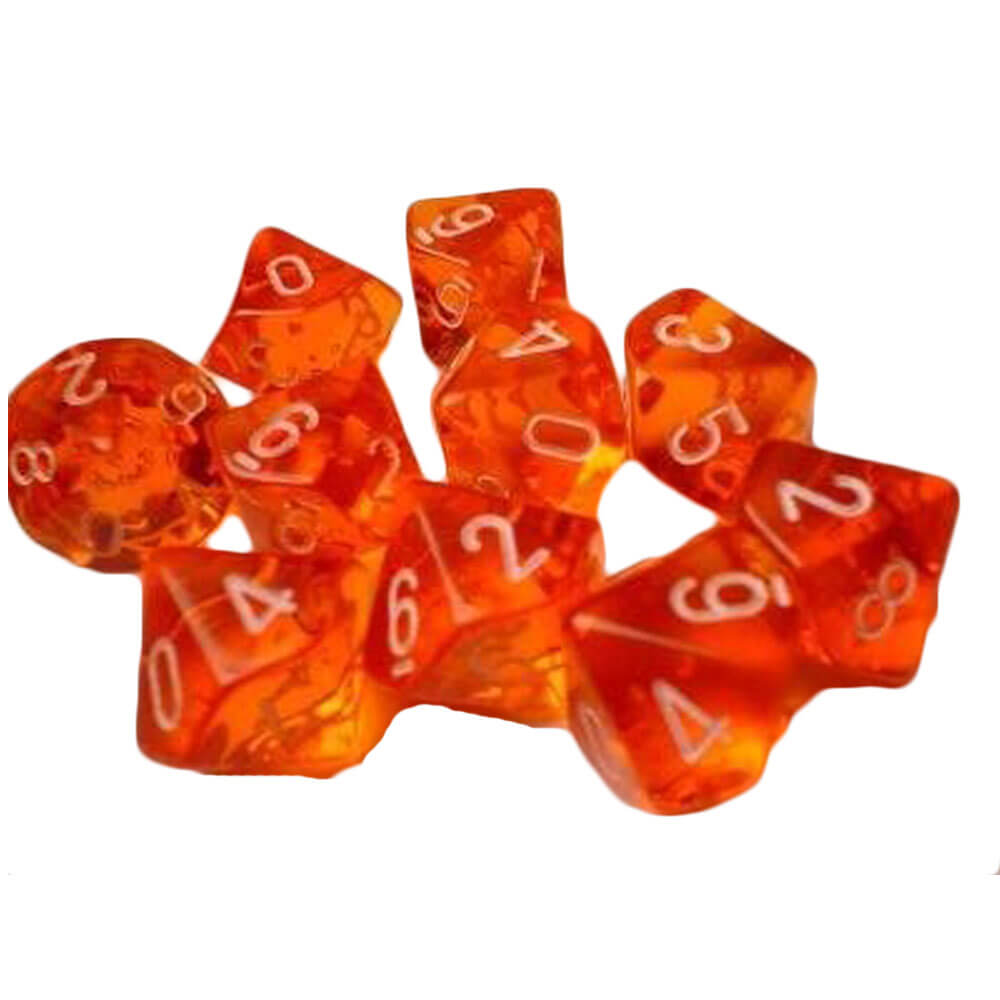 Chessex D10 Polyhedral 10-Die Półprzezroczny zestaw