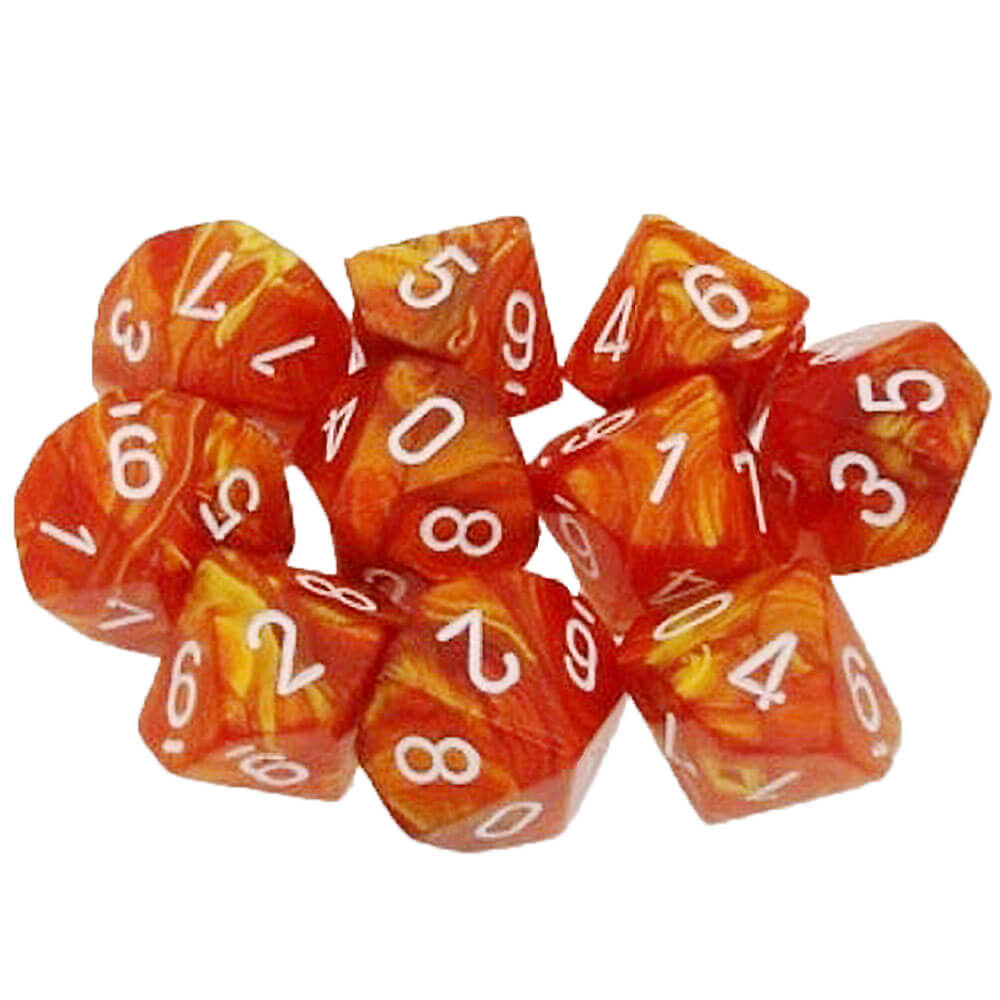 Chessex D10 Polyedrale 10-Die glanzende set