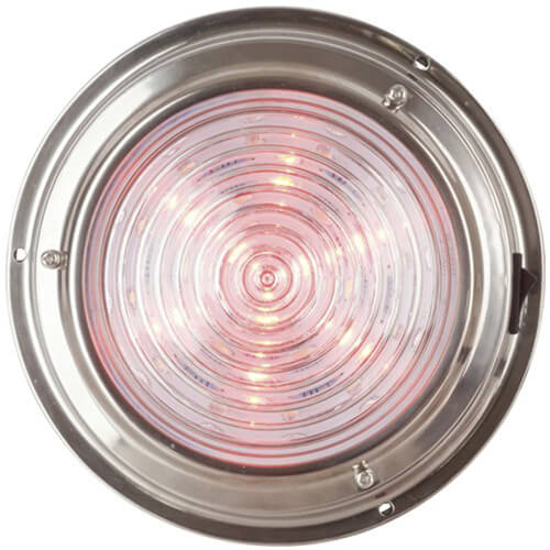 Dome Type LED Light & Switch (140mm SS White & Red)