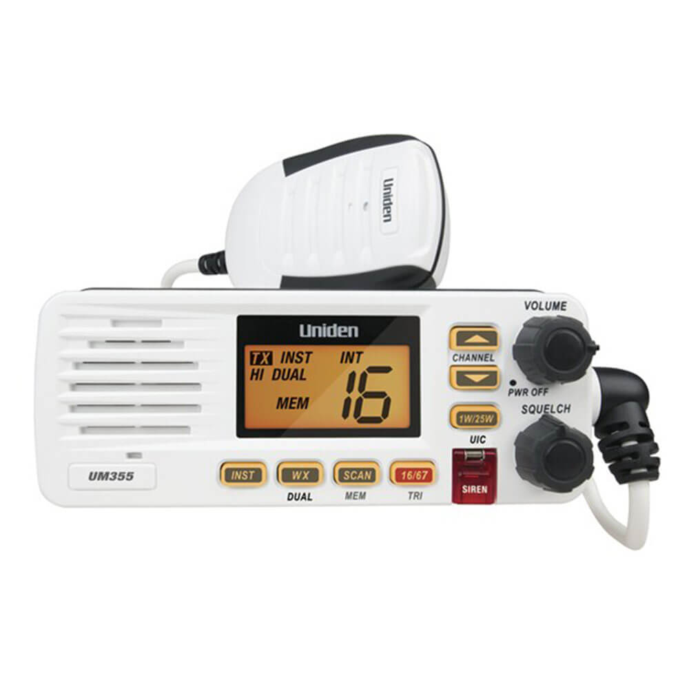 White Uniden UM355 VHF Transceiver