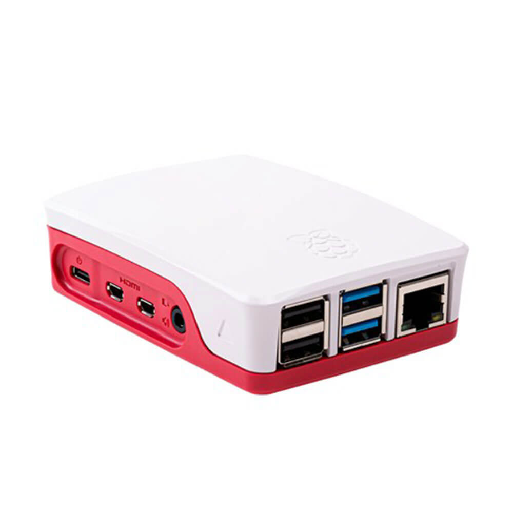 Officiële Raspberry Pi -zaak (rood en wit)