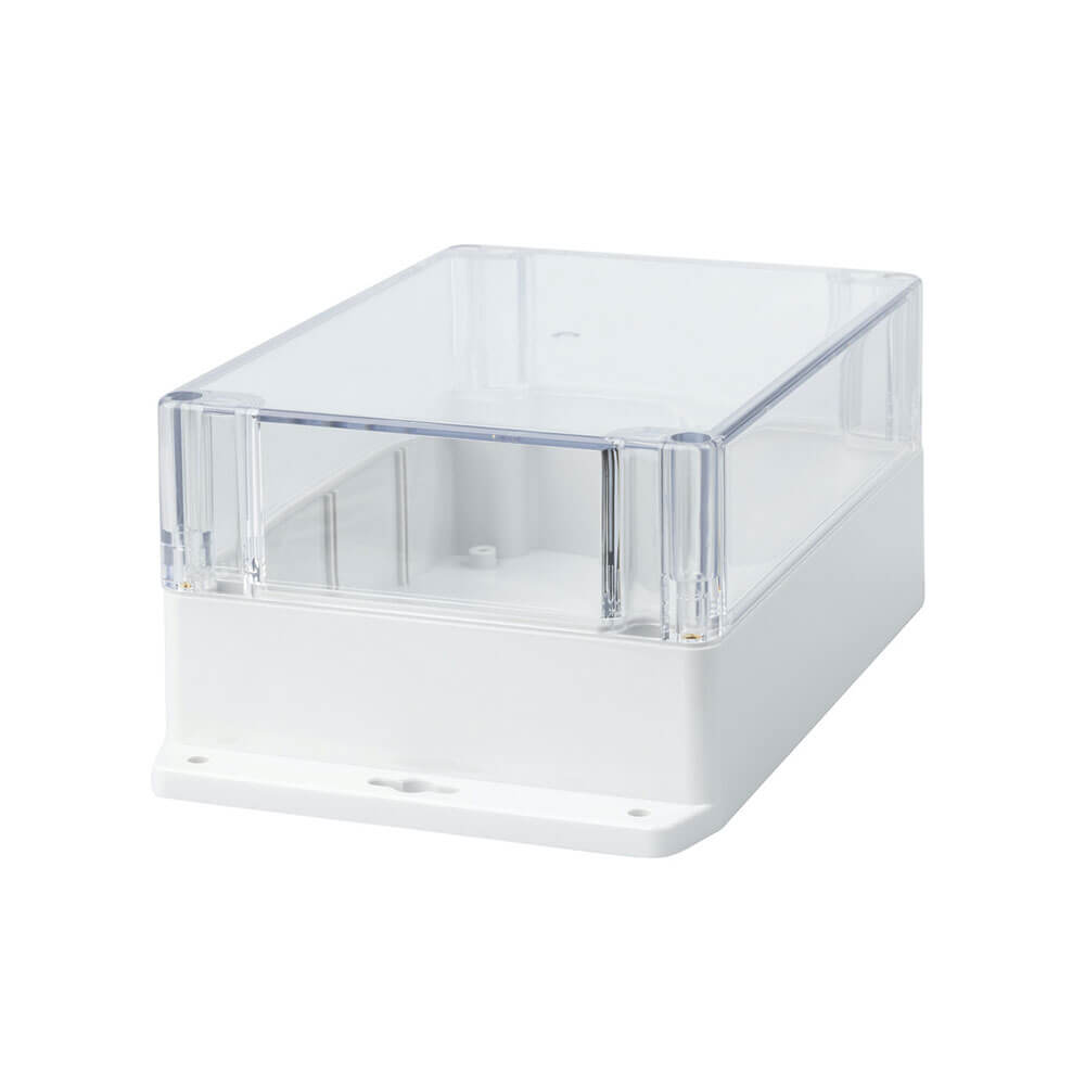 Enclos de couvercle transparent en polycarbonate avec bride