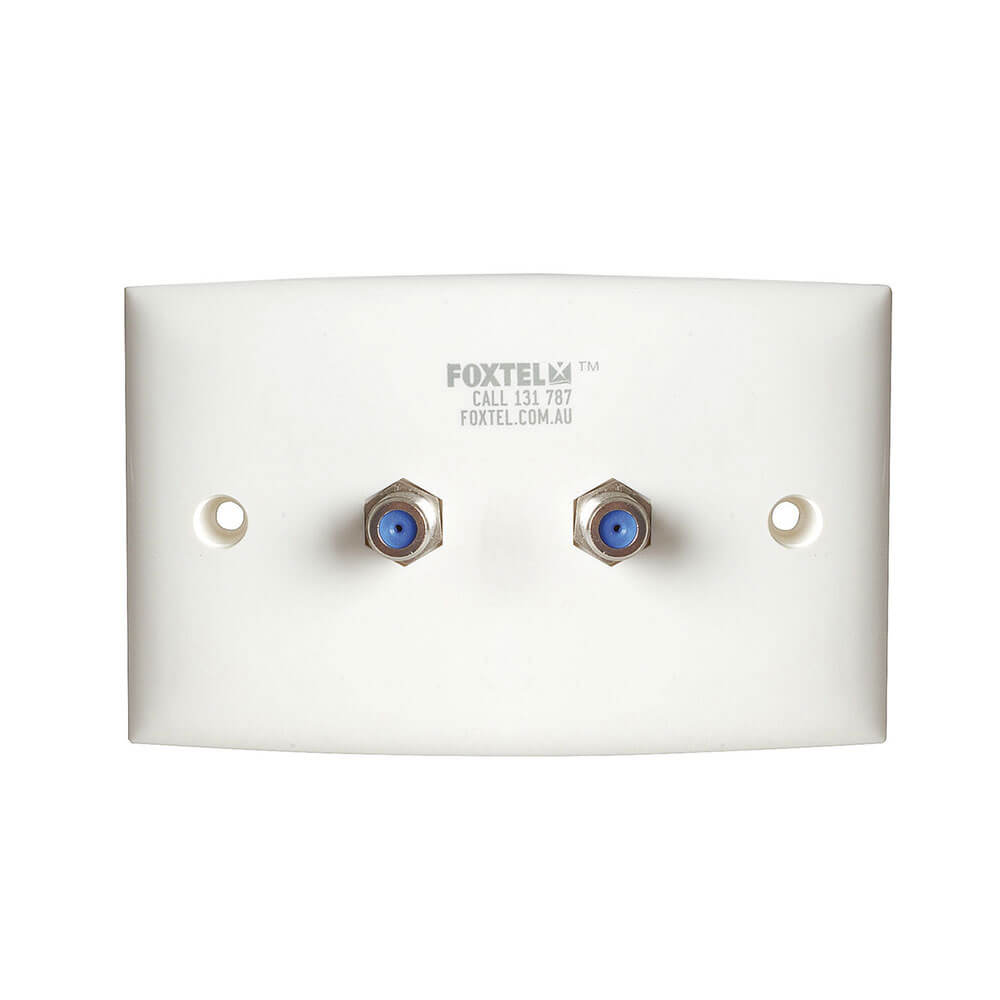 Foxtel Approved Wall Plate with 2 Sockets