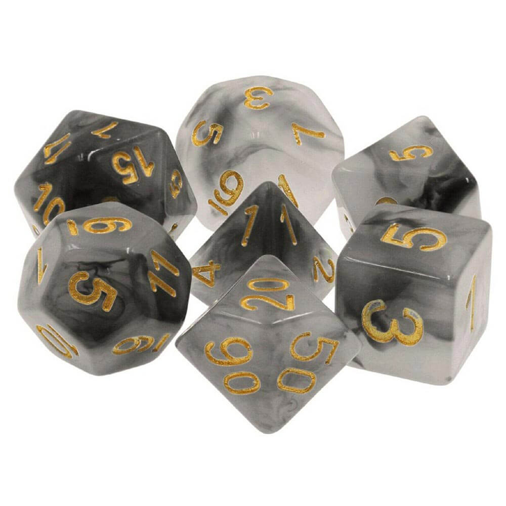 TMG Dice Brewing Storm Black Jade Opaque (Set of 7)