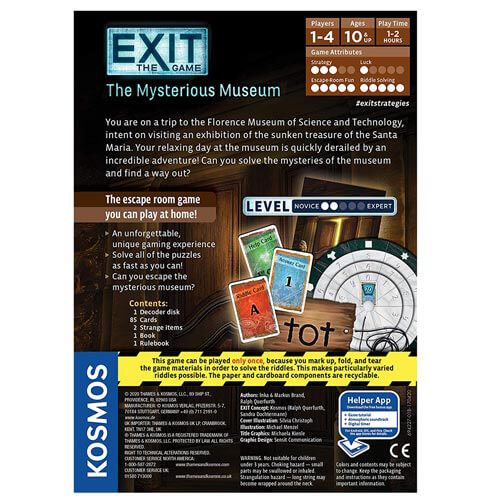 Exit The Game The Mysterious Museum Card Game