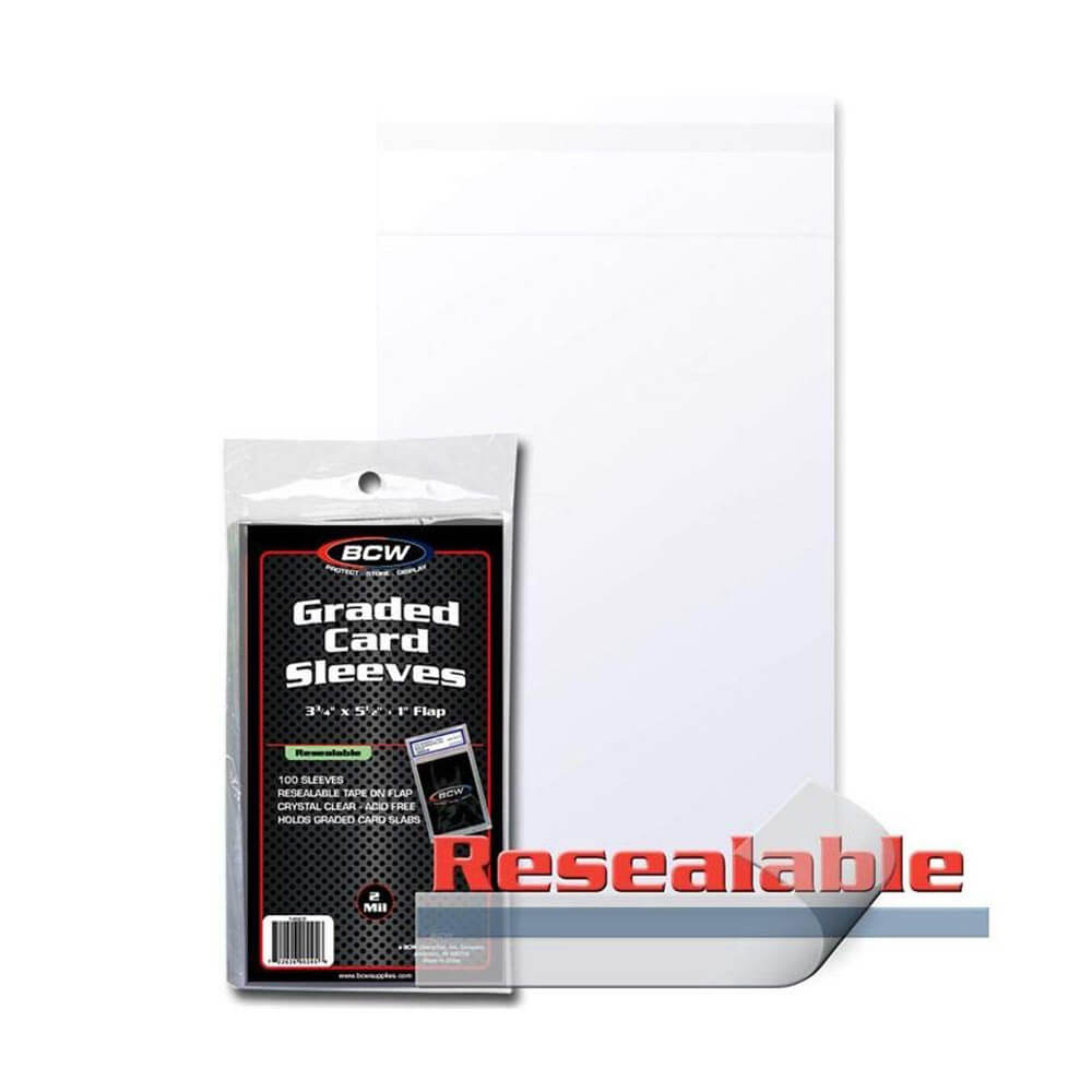 BCW Graded Card Sleeves Resealable (3" 3/4 x 5" 1/2)