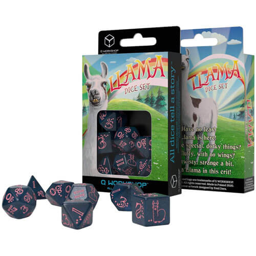 Sparkling Llama Dice Set (Blue & Pink)