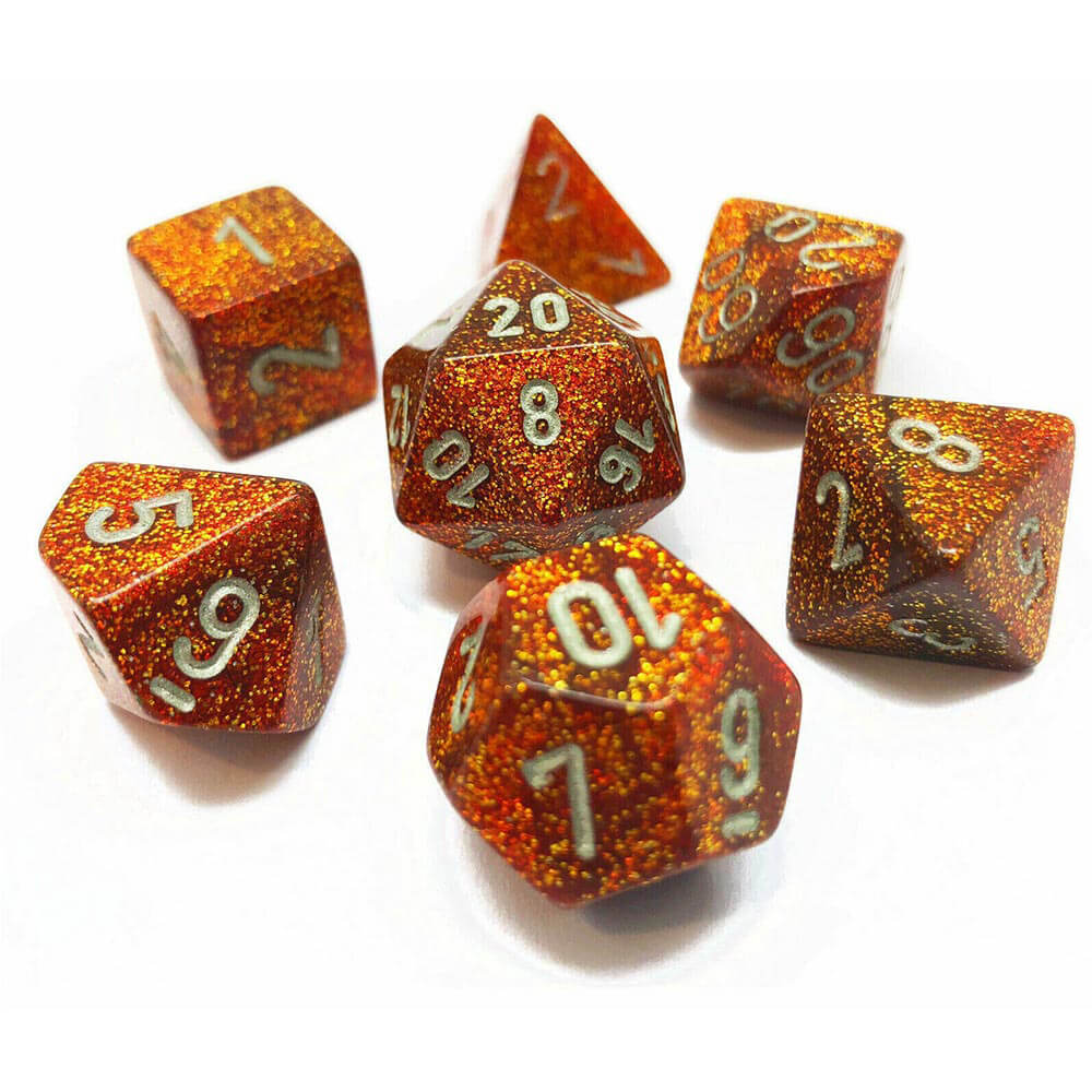 D7 DIED DICE GLITTER POLIEDRAL (7 dados)