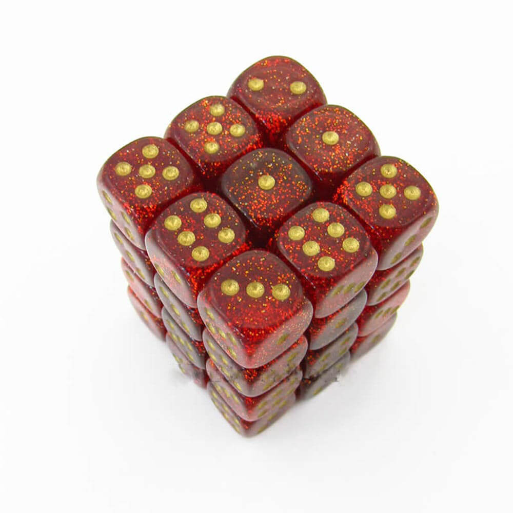 D6 DICE Glitter 12mm (36 DICE)