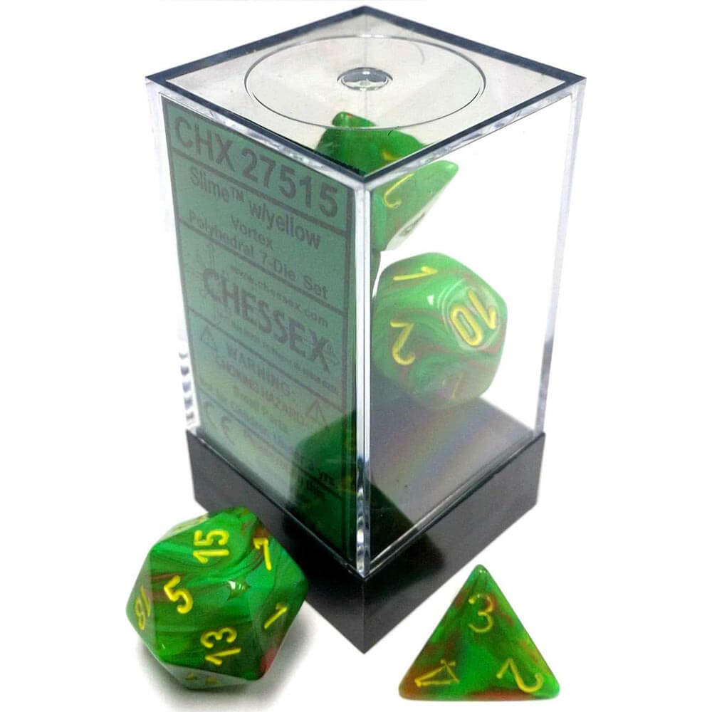 D7 Die Set Dice Vortex Polyhedral Slime/Yellow (7 Dice)