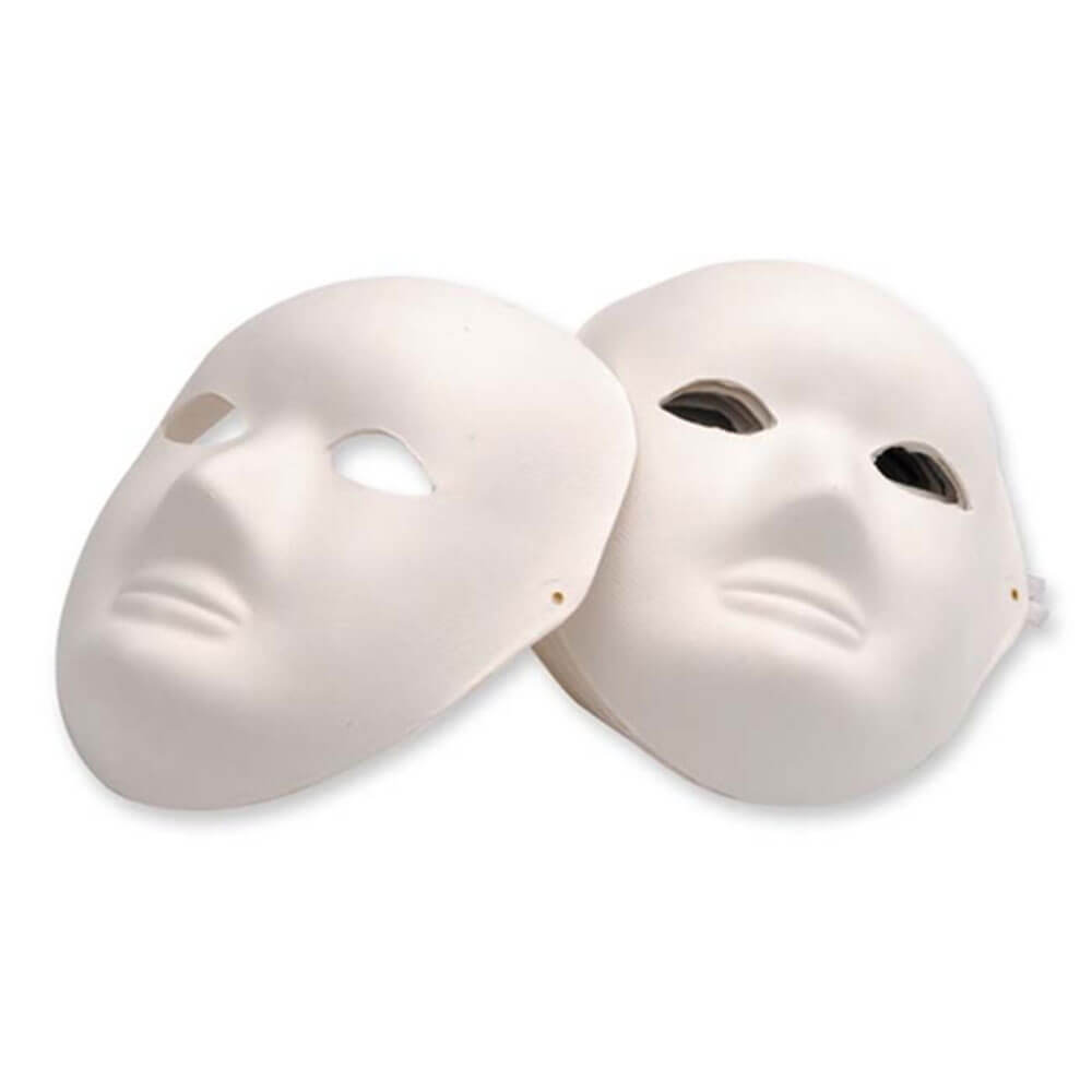 EC Paper Mache Masks med Elastic 24pk