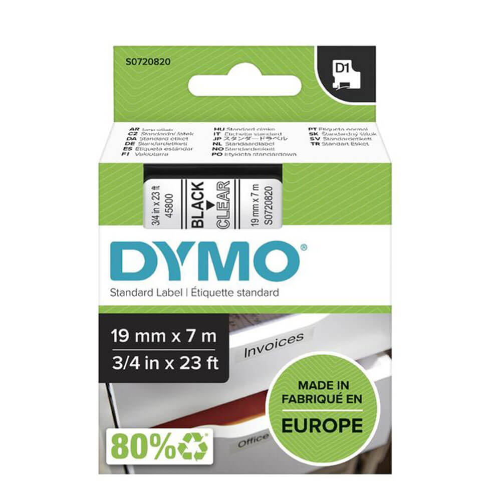 Étiquette de bande Dymo D1 19 mmx7m