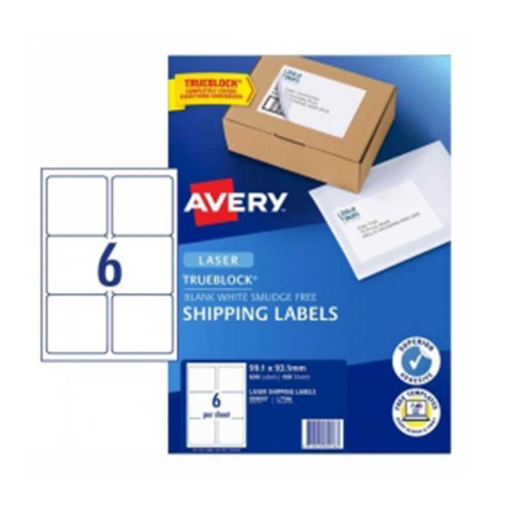 Avery Shipping Label White 100pk