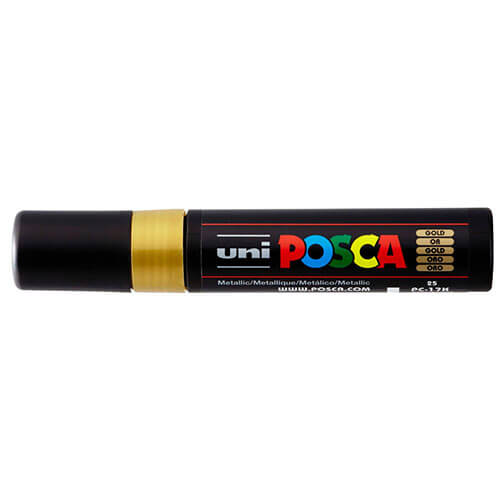 Uni Posca Broad Chisel Tip Marker 15mm (Gold)