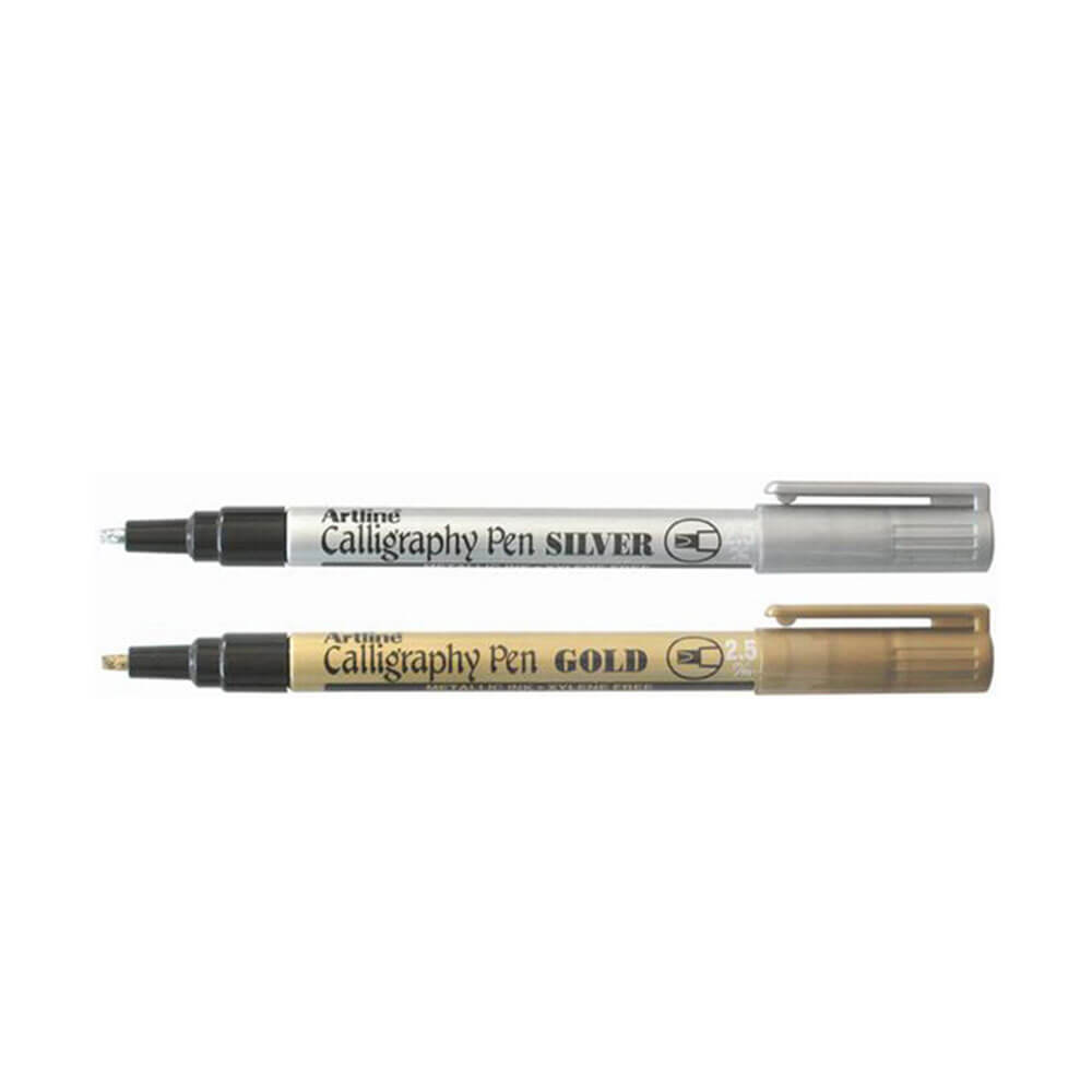 Artline Calligraphy Pen Gold Silver (12pk)