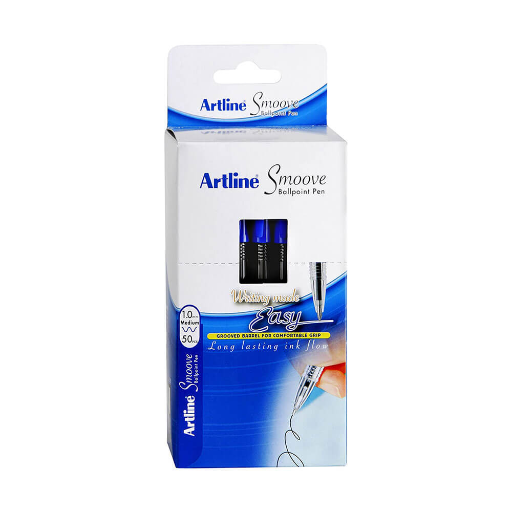 Artline Ballpoint Smooove Pen 1mm (50 pk)