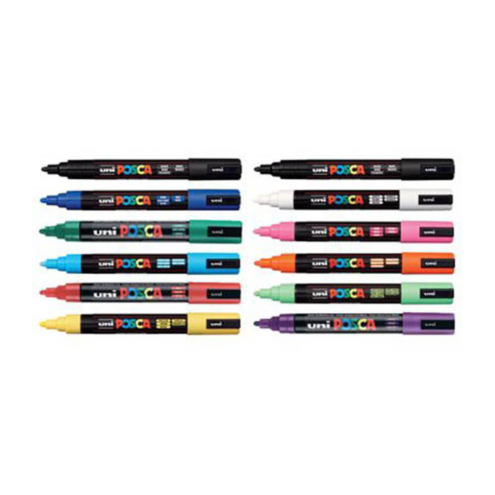 UNI Posca Bullet Tip Markery (12pk)