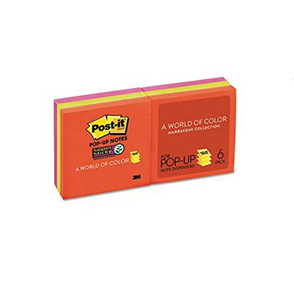 Post-it Super Sticky Pop-up-Notizen, 76 x 76 mm (6 Stück)