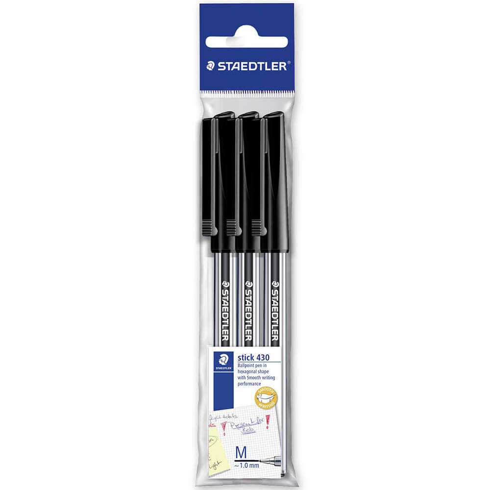 Staedtler Stick Ballpond Pen 3pk