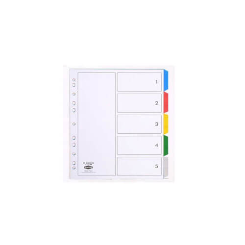 Marbig 5 Tab Dividers (Coloured)